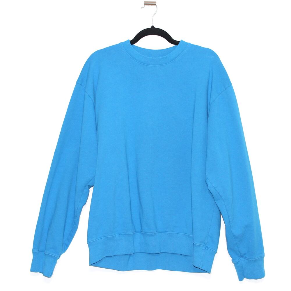 Sporty & Rich Plain Bright Blue Crewneck Sweatshirt Pullover Size Large